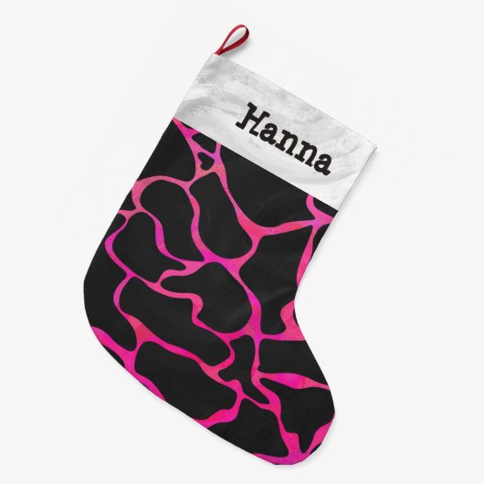 Giraffe Hot Pink en Black Grote Kerstsok (Voorkant (Hangend))