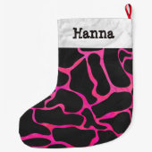 Giraffe Hot Pink en Black Grote Kerstsok (Achterkant)