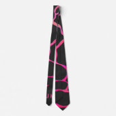 Giraffe Hot Pink en Black Print Stropdas (Achterkant)
