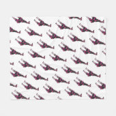 Giraffe Hot Pink en Black Silhouette Fleece Deken (Voorkant (Horizontaal))
