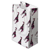 Giraffe Hot Pink en Black Silhouette Klein Cadeauzakje (Achterkant Gekanteld)