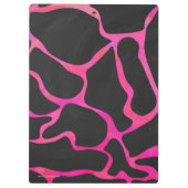 Giraffe Hot Pink en Black Silhouette Klembord (Achterkant)