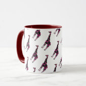 Giraffe Hot Pink en Black Silhouette Mok (Voorkant links)