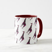 Giraffe Hot Pink en Black Silhouette Mok (Voorkant rechts)