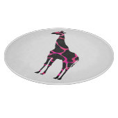Giraffe Hot Pink en Black Silhouette Snijplank (Hoek)