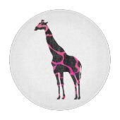Giraffe Hot Pink en Black Silhouette Snijplank (Voorkant)