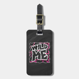Giraffe Hot Pink en zwarte afdrukken Bagagelabel