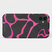Giraffe Hot Pink en zwarte afdrukken Case-Mate iPhone Case (Achterkant (horizontaal))