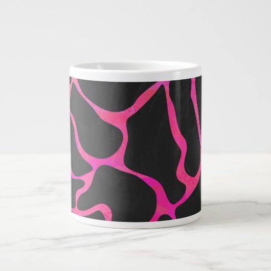 Giraffe Hot Pink en zwarte afdrukken Grote Koffiekop (Voorkant)