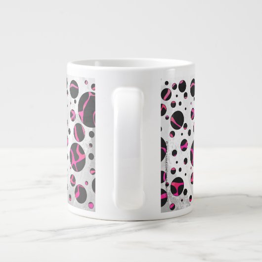 Giraffe Hot Pink en zwarte afdrukken Jumbo Beker (Achterkant)