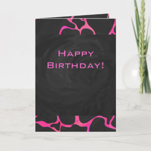 Giraffe Hot Pink en zwarte afdrukken Kaart