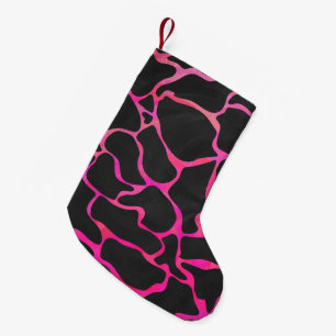 Giraffe Hot Pink en zwarte afdrukken Kleine Kerstsok