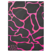 Giraffe Hot Pink en zwarte afdrukken Klembord (Achterkant)