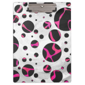 Giraffe Hot Pink en zwarte afdrukken Klembord (Voorkant)