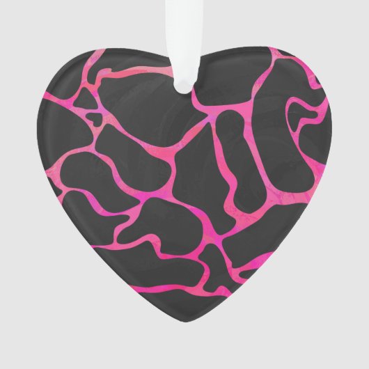 Giraffe Hot Pink en zwarte afdrukken Ornament (voorkant)