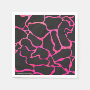 Giraffe Hot Pink en zwarte afdrukken Servet