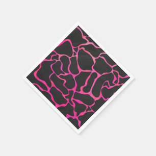 Giraffe Hot Pink en zwarte afdrukken Servet