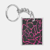 Giraffe Hot Pink en zwarte afdrukken Sleutelhanger (Voorkant Links)