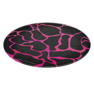 Giraffe Hot Pink en zwarte afdrukken Snijplank