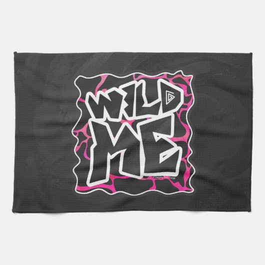 Giraffe Hot Pink en zwarte afdrukken Theedoek (Horizontaal)