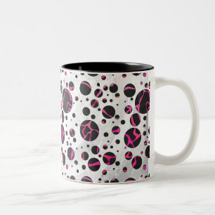 Giraffe Hot Pink en zwarte afdrukken Tweekleurige Koffiemok