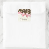 Giraffe Huidpatroon Lint N Bow Baby Meisje Seals Vierkante Sticker (Tas)