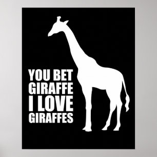 Giraffe ik hou van Giraffes Poster