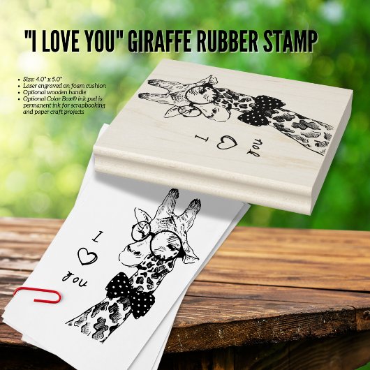 Giraffe Ik Hou Van Jou Stempel