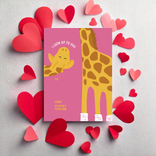 Giraffe Ik kijk omhoog naar je klaslokaal Valentij Notitiekaartje