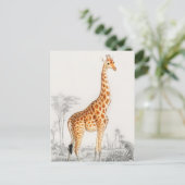 Giraffe Illustratie  Art Print Briefkaart (Staand voorkant)