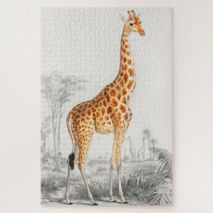 Giraffe Illustratie  Art Print Legpuzzel