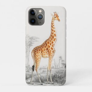 Giraffe Illustratie Vintage Kunstprint iPhone 11 Pro Hoesje