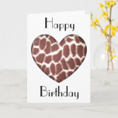 Giraffe Imprimer Coeur Carte Anniversaire (Fleur jaune)