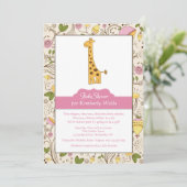 Giraffe Imprimer en Invitation rose (Debout devant)