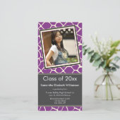 Giraffe Imprimer Graduation Photo Faire-part viole (Debout devant)