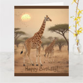 Giraffe in Afrika Kaart (Gele Bloem)