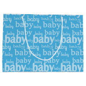 Giraffe in Blue Bow Baby shower voor Boy Large Cadeautasje (Achterkant)