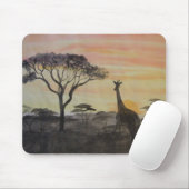 Giraffe in de Afrikaanse Sunset Muismat (Met muis)
