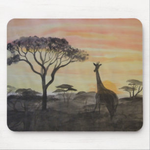 Giraffe in de Afrikaanse Sunset Muismat