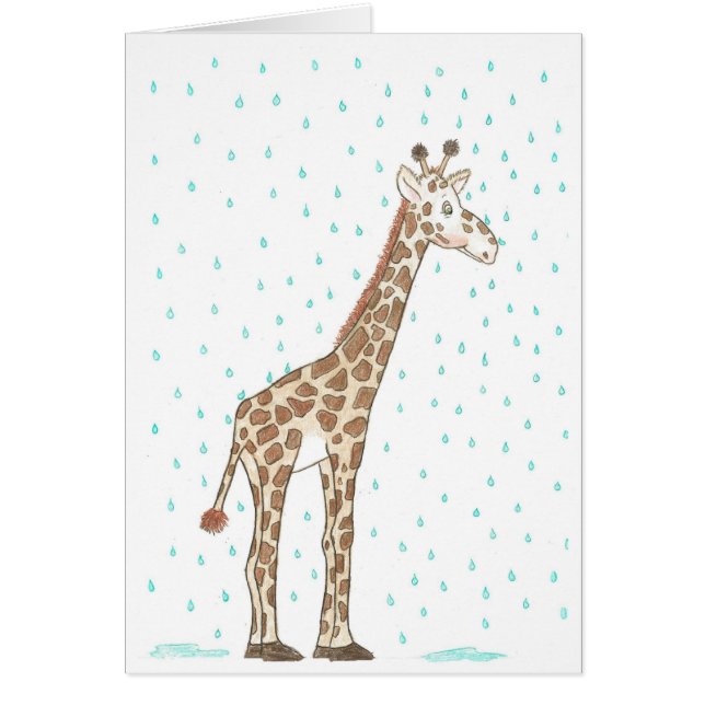 Giraffe in de regen (Voorkant)