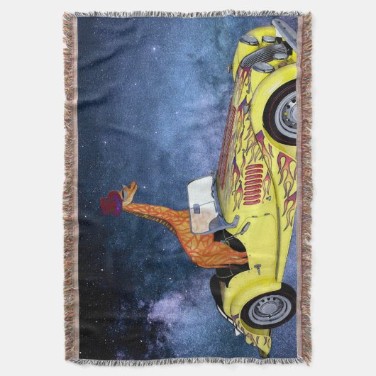 Giraffe in de ruimte Gooi Deken (Voorkant Verticaal)