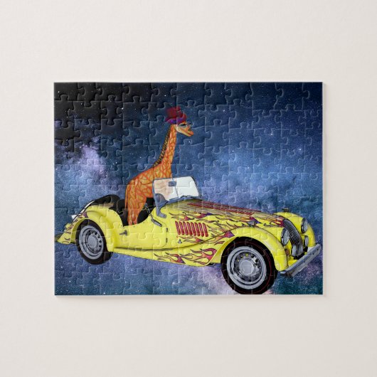Giraffe in de ruimte Puzzel Legpuzzel (Horizontaal)