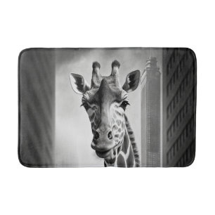 Giraffe in een Cityscape Badmat