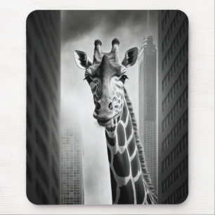 Giraffe in een Cityscape Muismat