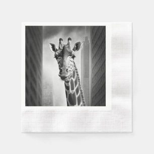 Giraffe in een Cityscape Servet