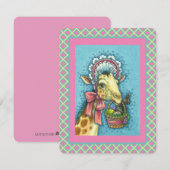 GIRAFFE IN EEN CUTE PAASMUTS, EIERMANDJE Plat Feestdagenkaart (Voorkant / Achterkant)