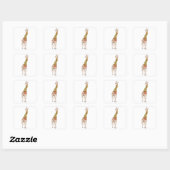 Giraffe in een Scarf Vierkante Sticker (Vel)