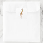 Giraffe in een Scarf Vierkante Sticker (Tas)