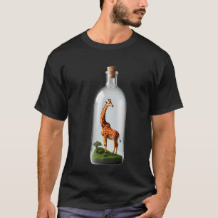 Giraffe in het flesje t-shirt
