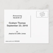 Giraffe in het vliegtuig Geboorteaankondiging Aankondigingskaart (Achterkant)